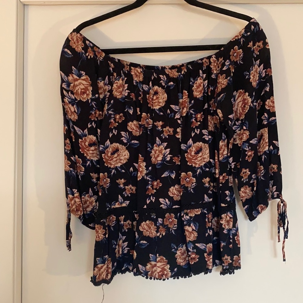 Off the shoulder floral blouse